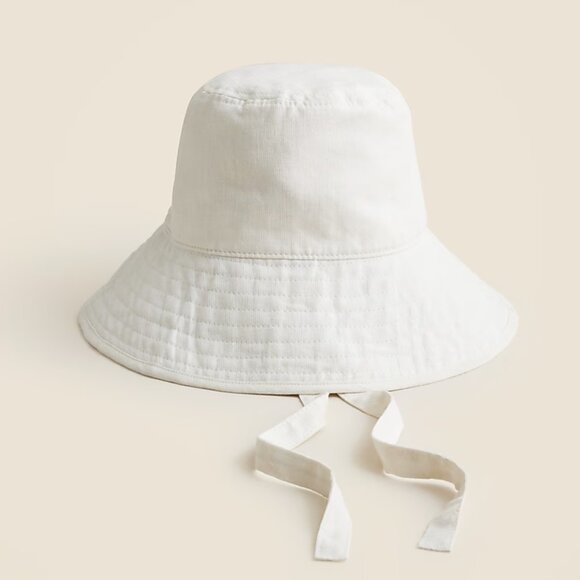 J. Crew Accessories - J. Crew Linen bucket hat with ties S-M